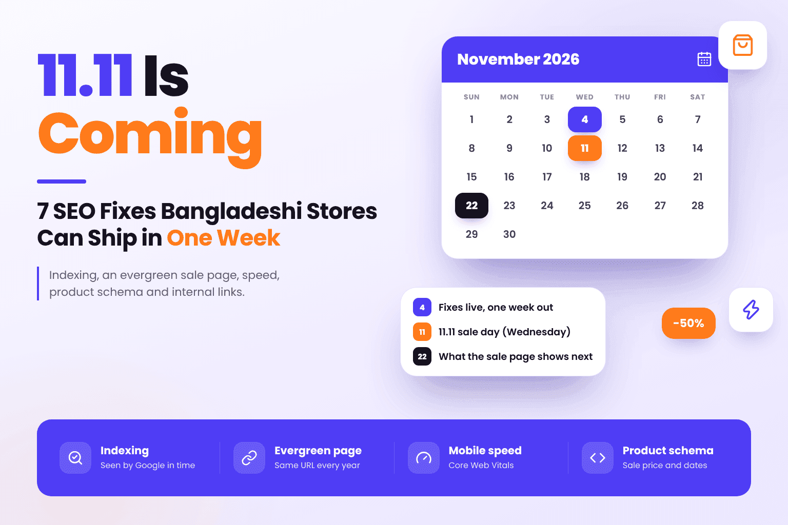 11.11 Is Coming: 7 SEO Fixes Bangladeshi Stores Can Ship in One Week