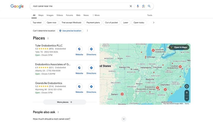 highest-rated clinics near me google search result