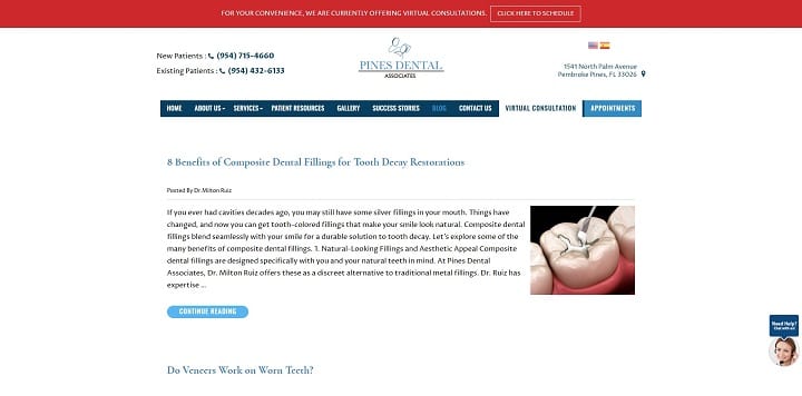 PinesDental.com stays ahead of the competition with its blogs