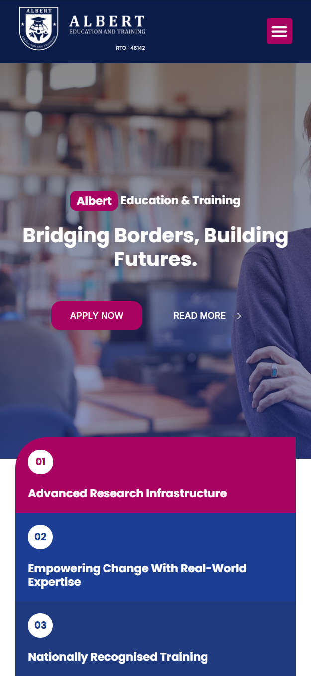 Mobile Page Albert Education Training