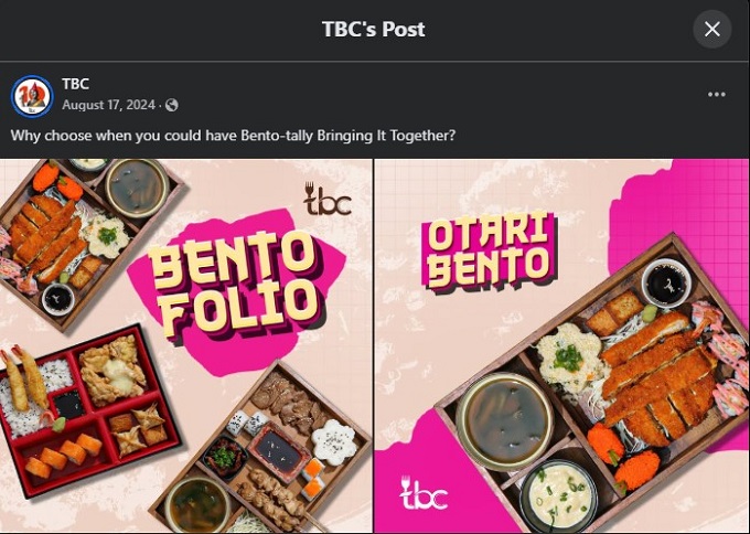 TBC uploads high-quality visuals on their socials